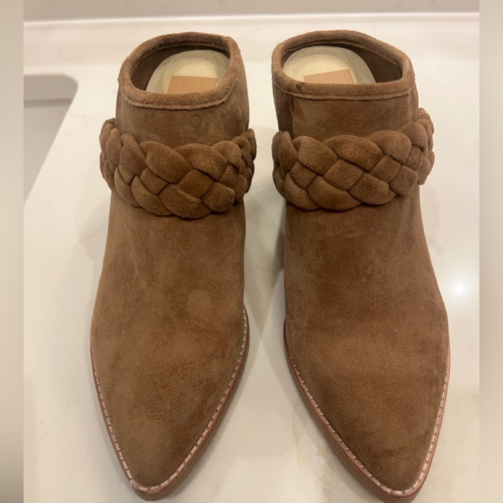 Dolce vita tan suede mules